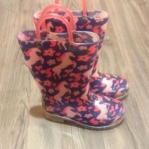Kids Unicorn Rain Boots - Pink and Purple